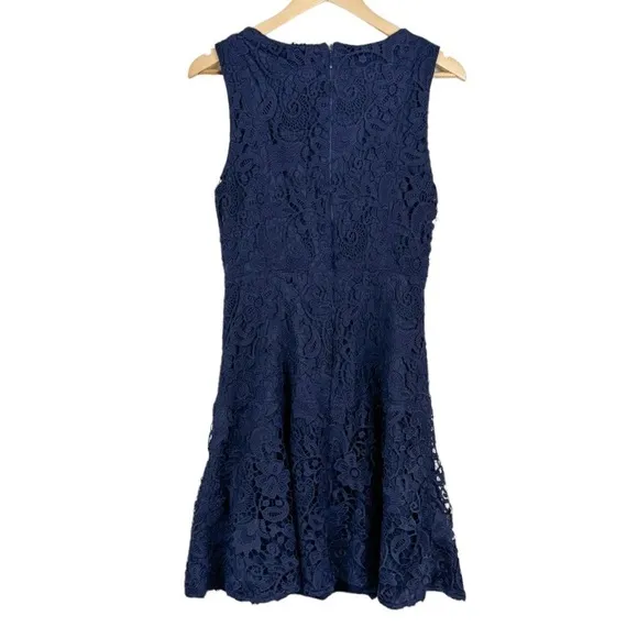 Eva Franco Obeylo Navy Blue Lace Dress Size 8