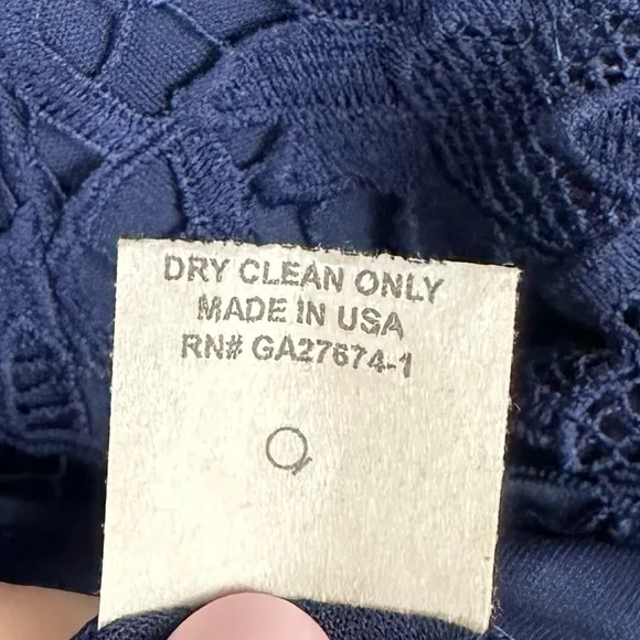 Eva Franco Obeylo Navy Blue Lace Dress Size 8