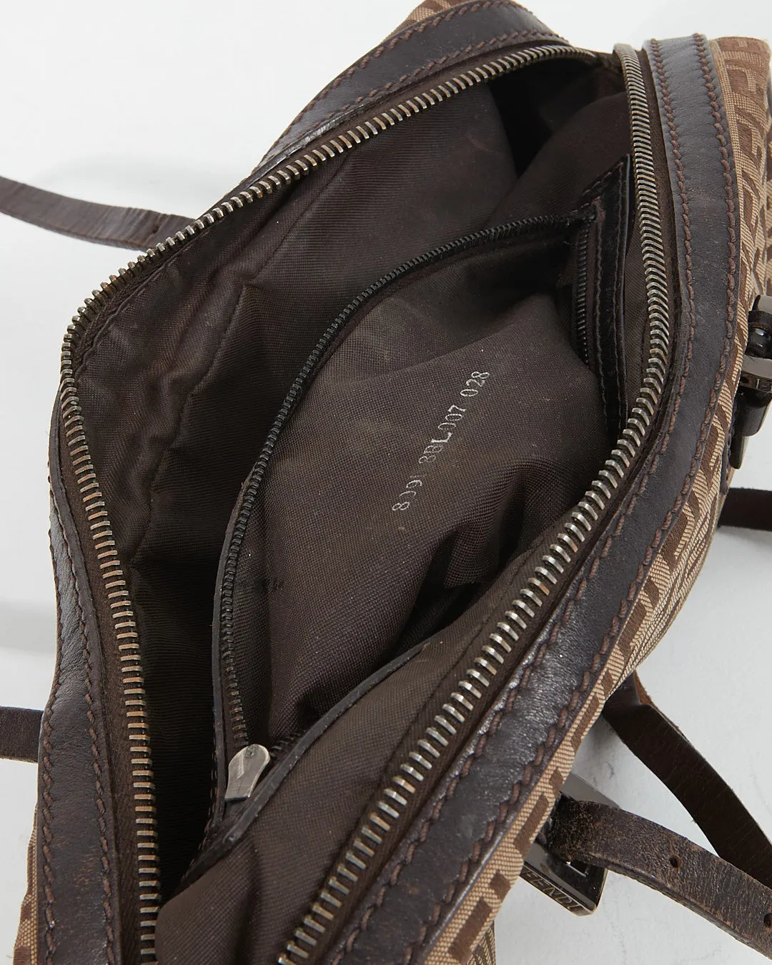 Fendi Brown Zucca Print Canvas Bowling Bag