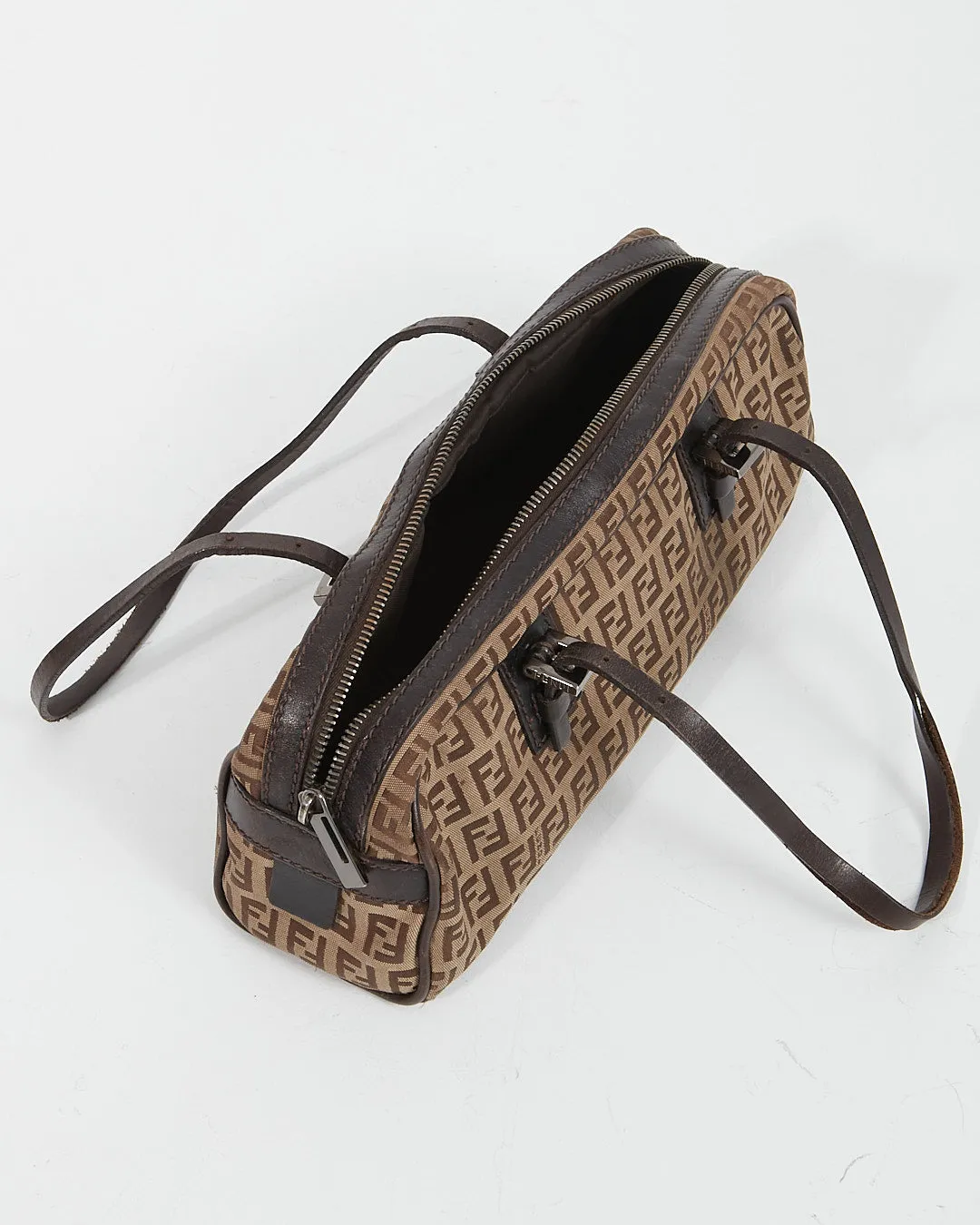 Fendi Brown Zucca Print Canvas Bowling Bag