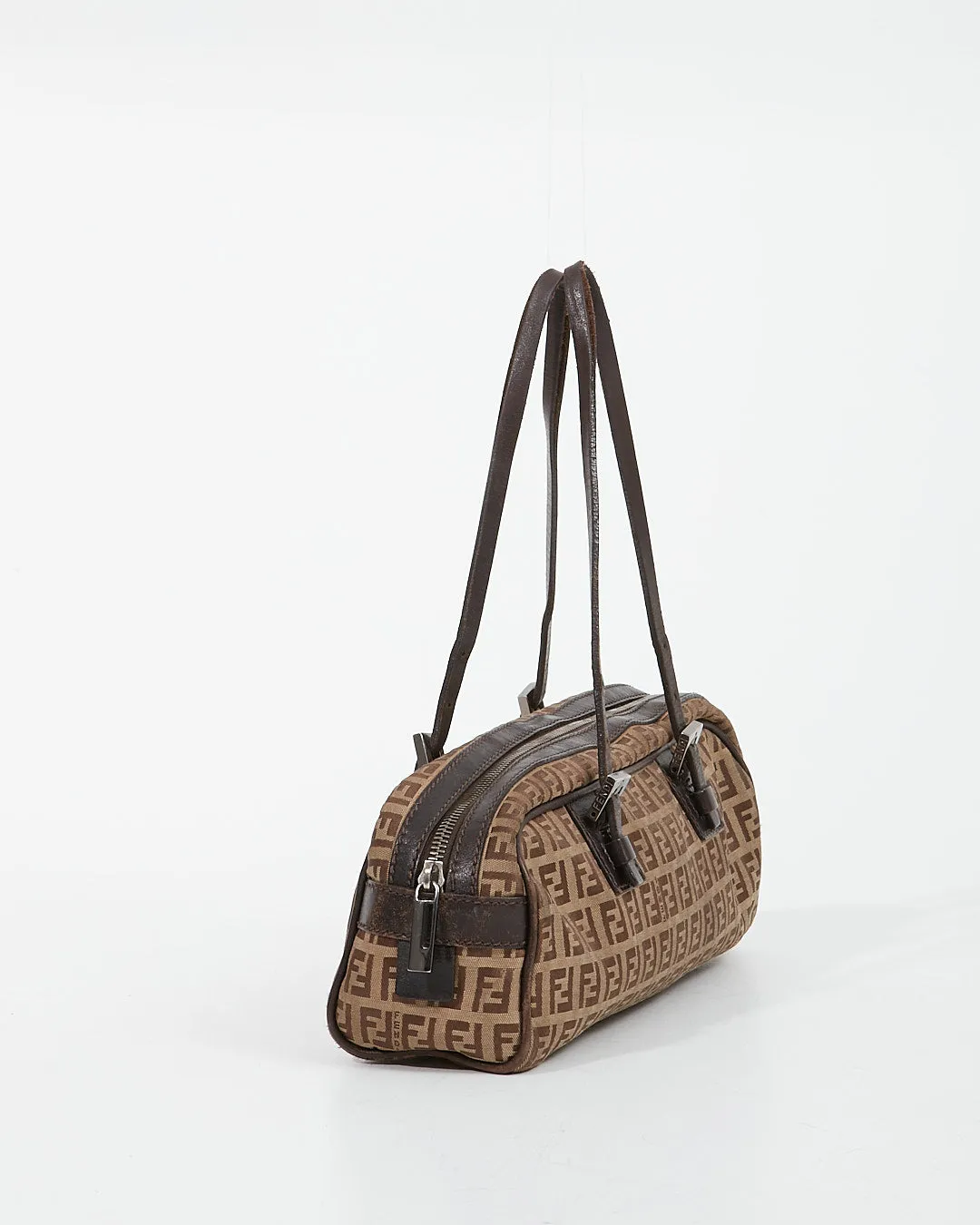 Fendi Brown Zucca Print Canvas Bowling Bag