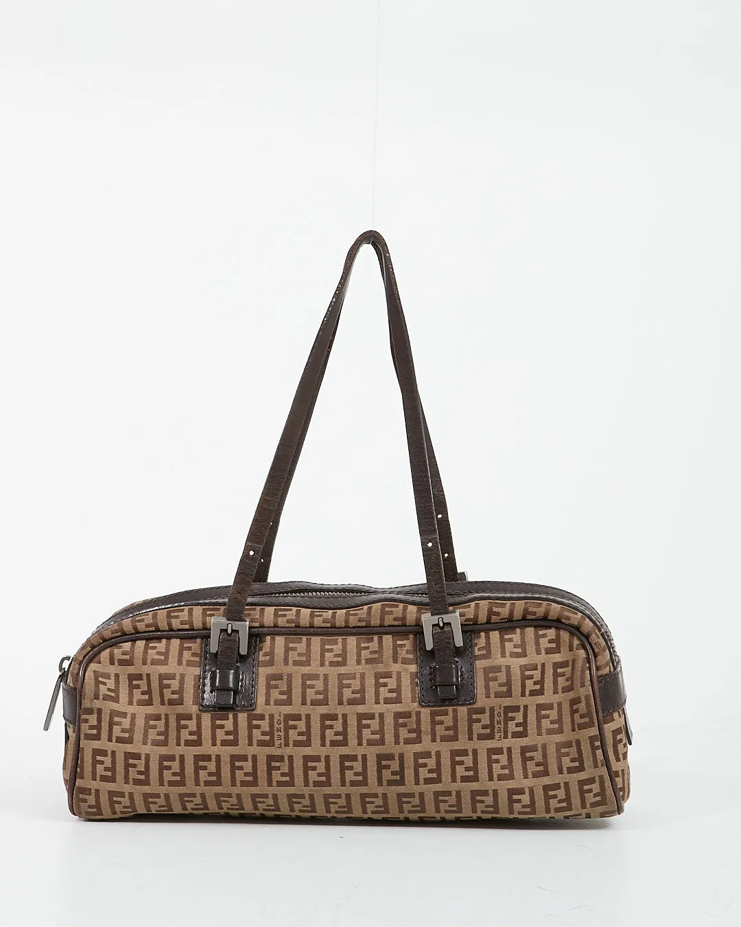 Fendi Brown Zucca Print Canvas Bowling Bag