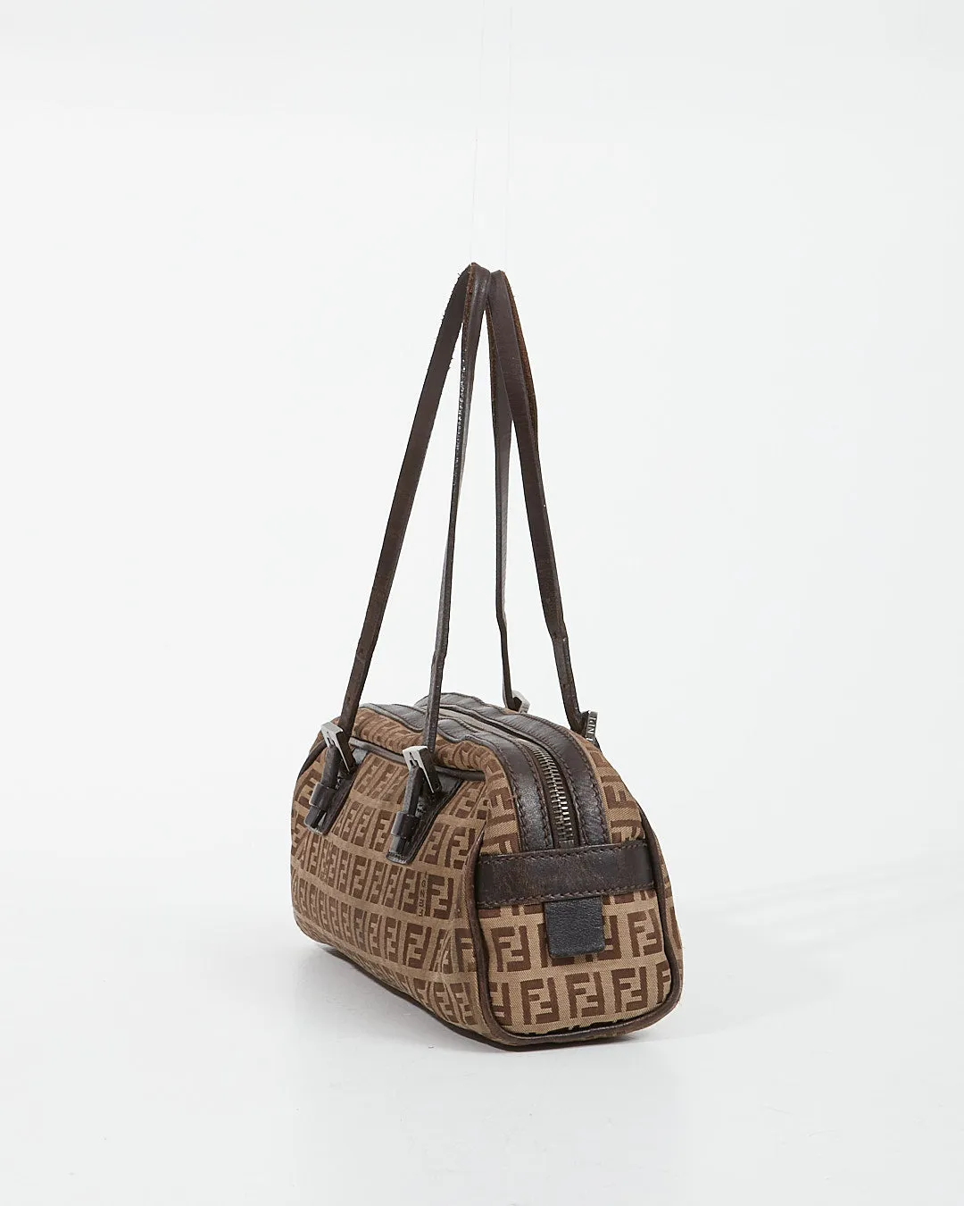 Fendi Brown Zucca Print Canvas Bowling Bag