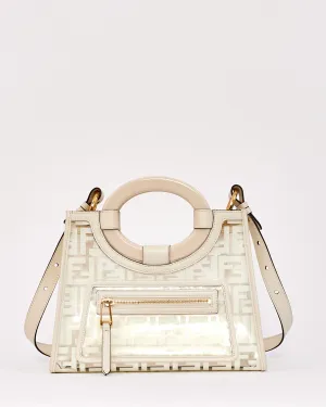 Fendi White Zucca PVC and Leather Runaway Shopper Tote