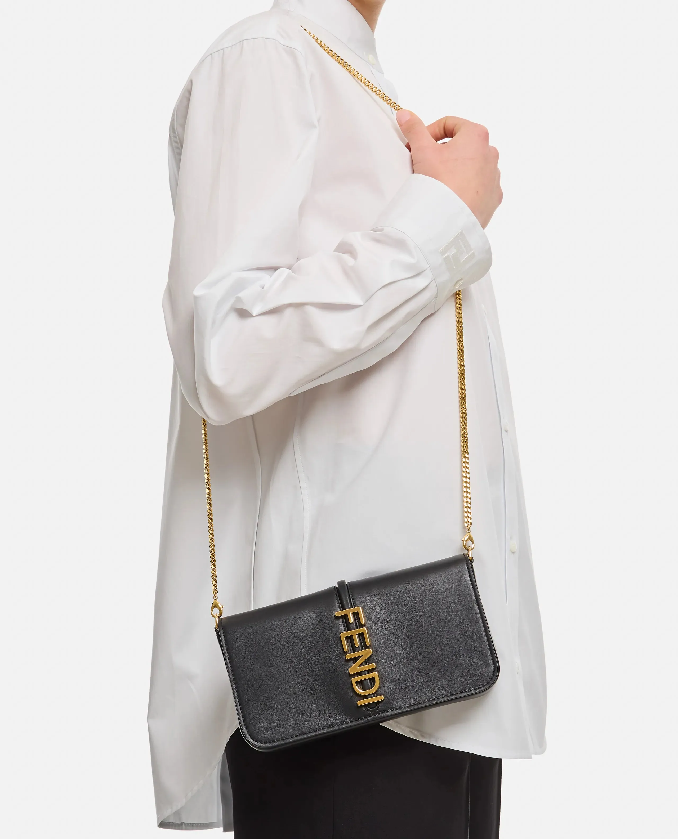 Fendigraphy FF Leather Wallet on Chain