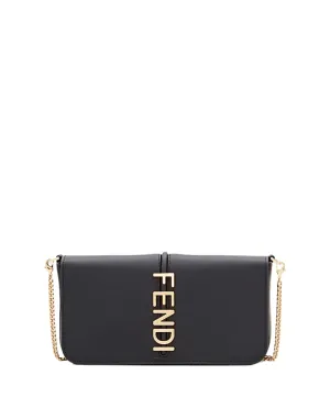 Fendigraphy FF Leather Wallet on Chain