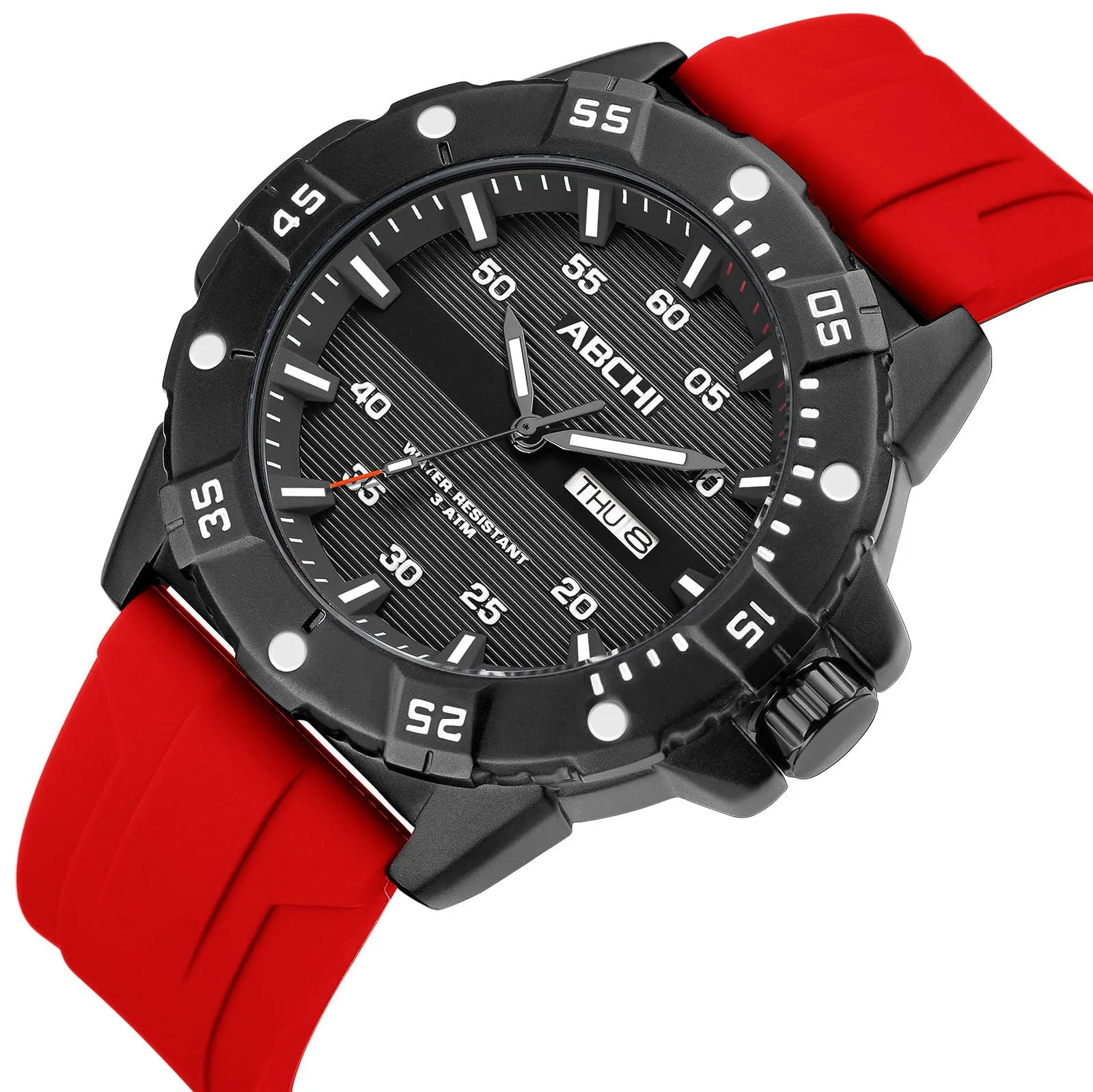 Findtime Mens Watches Black Army Military Stylish Designer Watch Silicone Strap Luminous Analog Display with Second Hand Glowing Easy to Read Dial