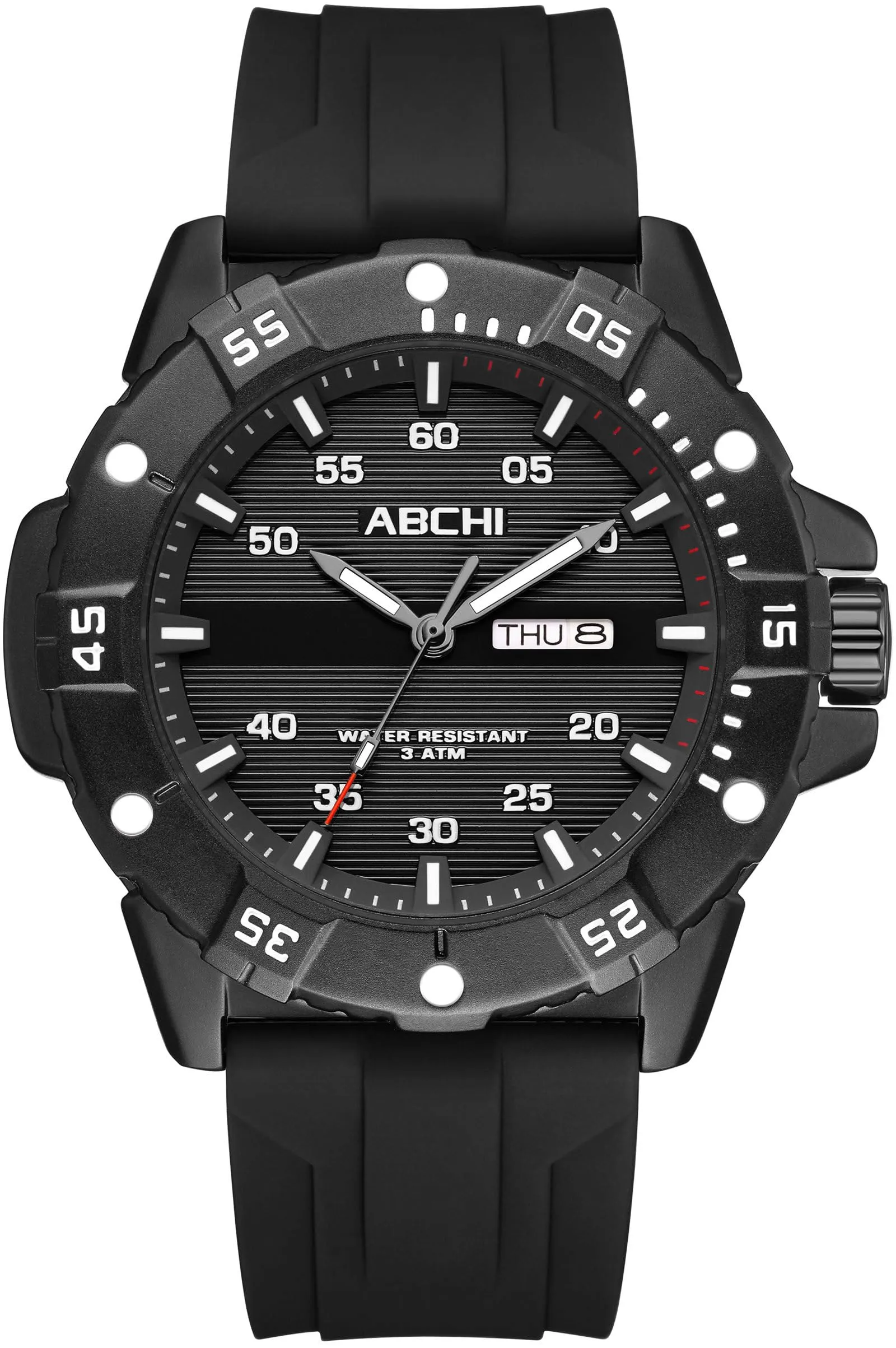 Findtime Mens Watches Black Army Military Stylish Designer Watch Silicone Strap Luminous Analog Display with Second Hand Glowing Easy to Read Dial