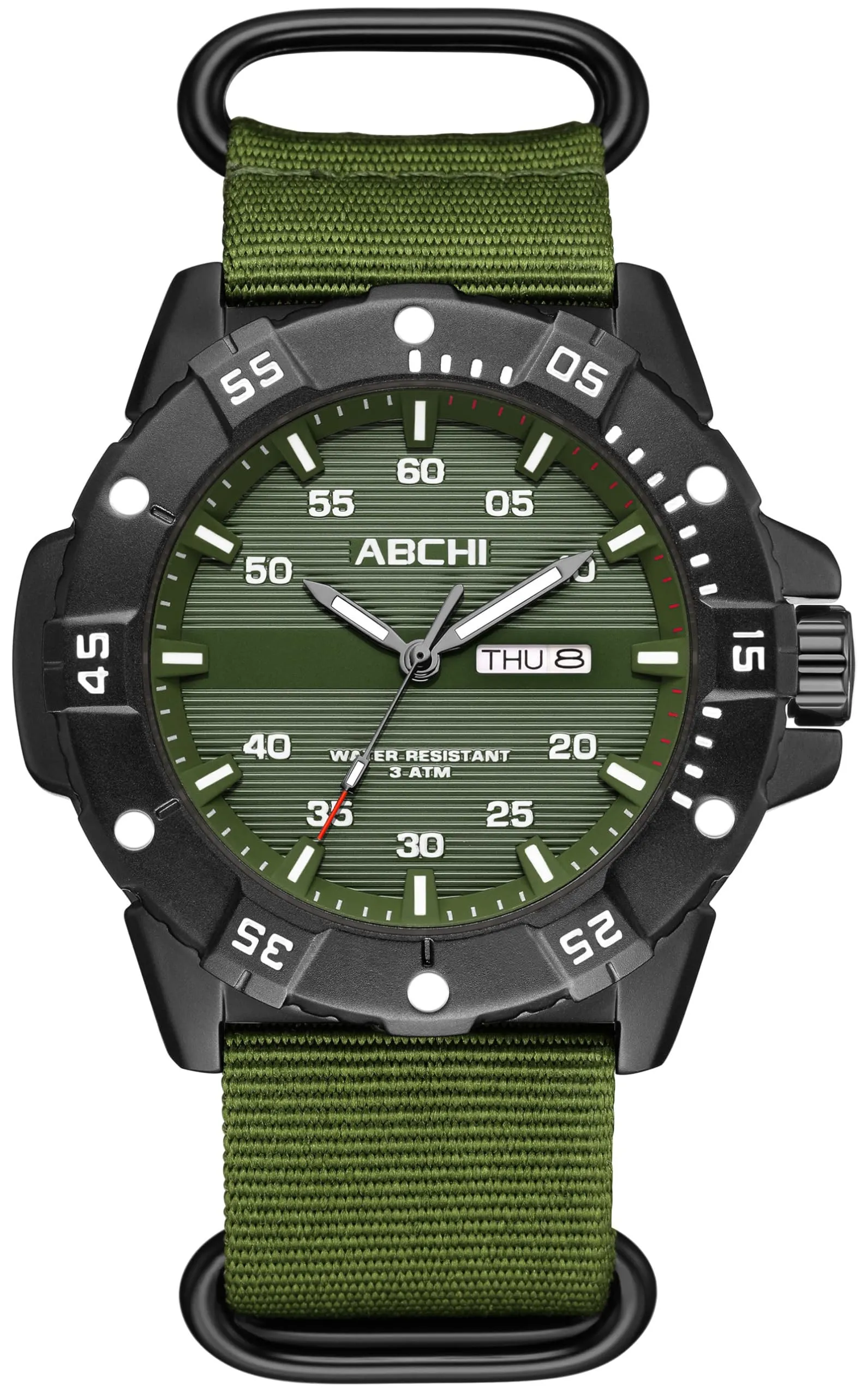 Findtime Mens Watches Black Army Military Stylish Designer Watch Silicone Strap Luminous Analog Display with Second Hand Glowing Easy to Read Dial