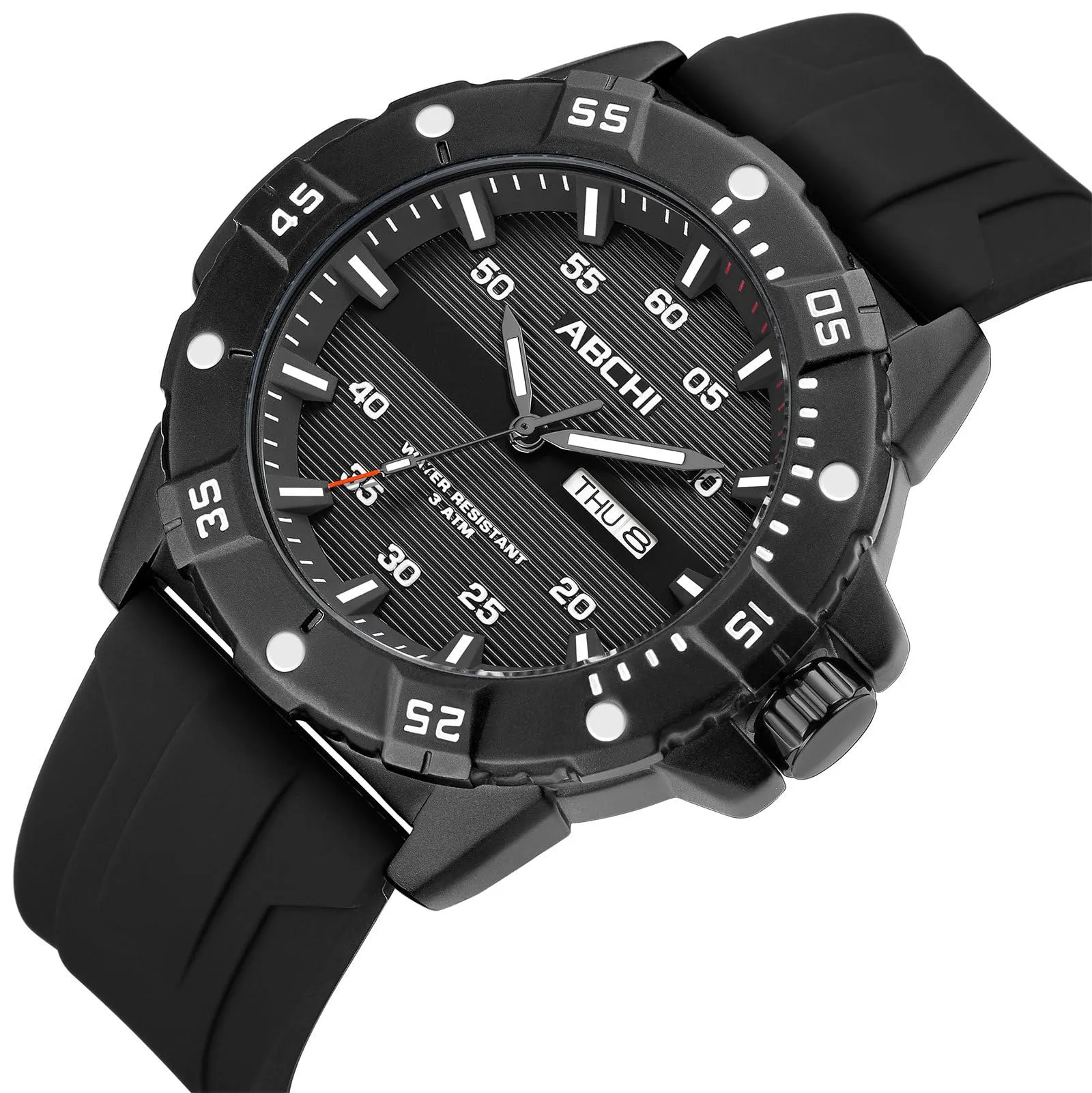 Findtime Mens Watches Black Army Military Stylish Designer Watch Silicone Strap Luminous Analog Display with Second Hand Glowing Easy to Read Dial