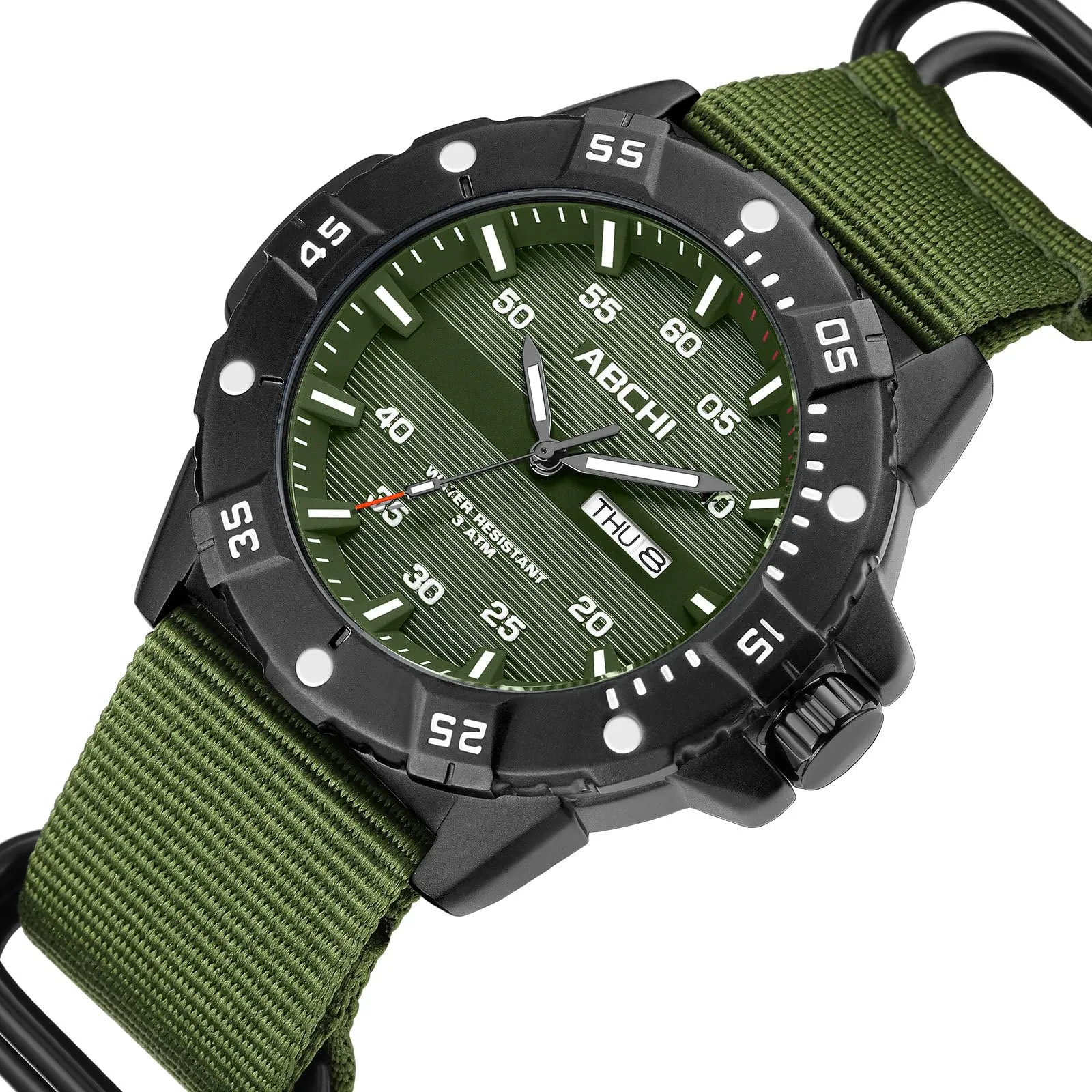 Findtime Mens Watches Black Army Military Stylish Designer Watch Silicone Strap Luminous Analog Display with Second Hand Glowing Easy to Read Dial
