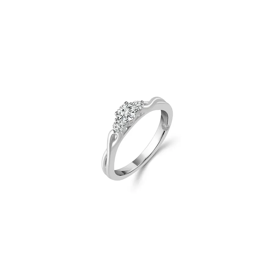 Fink's Exclusive Round Diamond Triple-Stone Engagement Ring Set