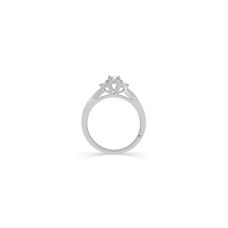 Fink's Exclusive Round Diamond Triple-Stone Engagement Ring Set