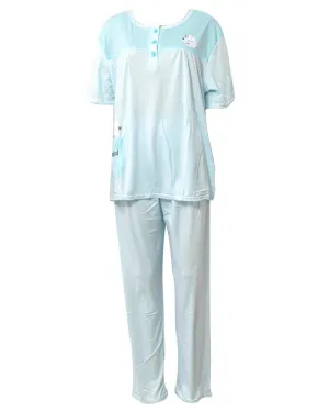 Firozi 2 Pcs Nightdress For Girls Plained & Front Button 701 - Women Nightdress