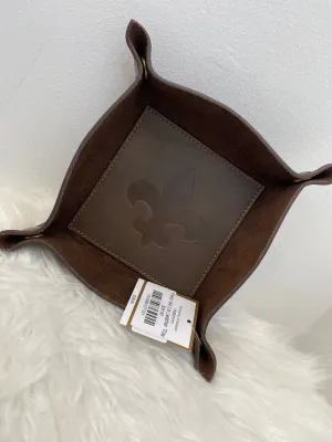 Fleur de Lis Leather Tray