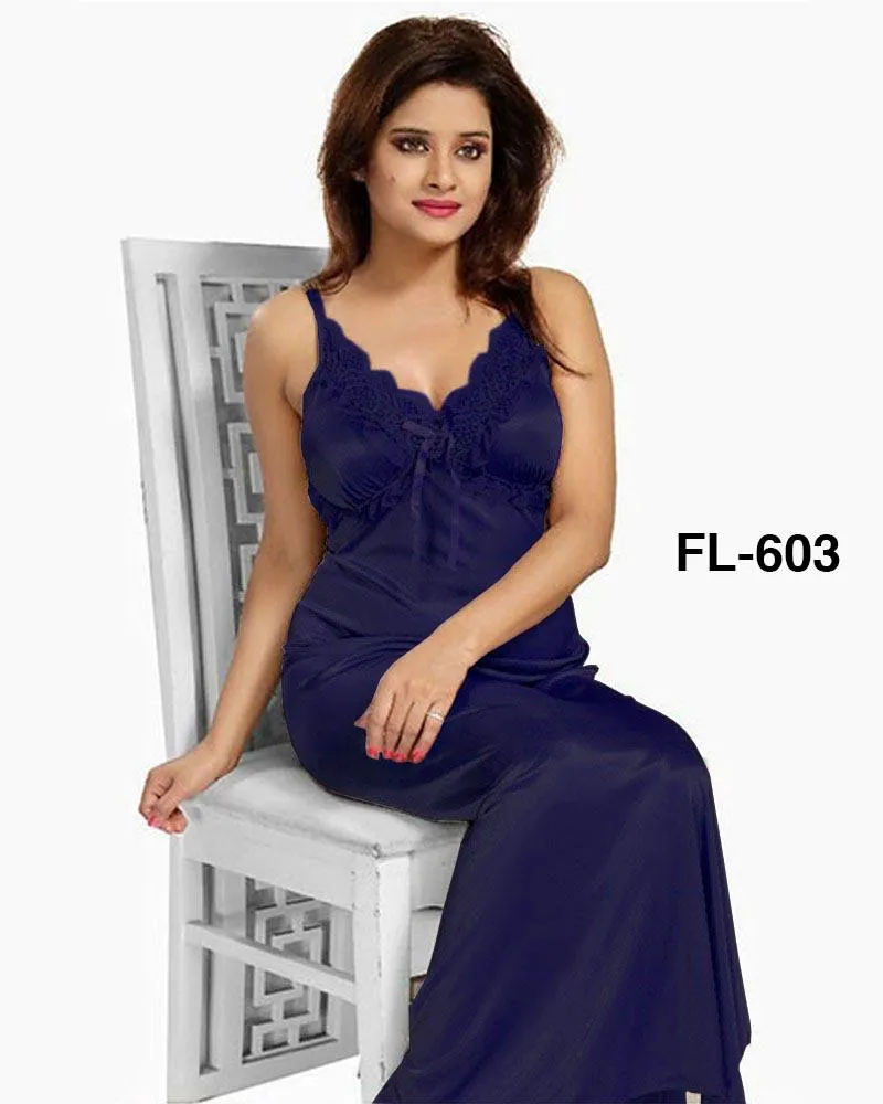 Flourish Nighty FL-603 - 2Pcs Bridal Nighty Set - Long Nighty