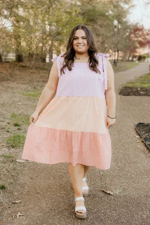 Follow the Sun Gingham Midi Dress