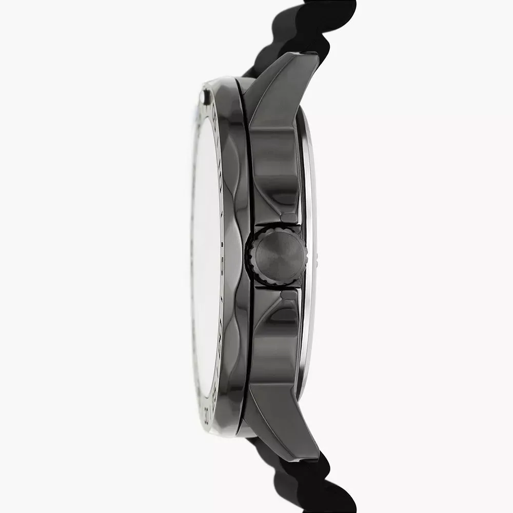 Fossil Bannon Men's Three-Hand Date Black Silicone Watch - BQ2784