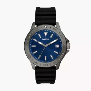 Fossil Bannon Men's Three-Hand Date Black Silicone Watch - BQ2784
