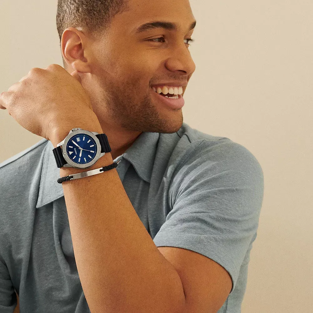 Fossil Bannon Men's Three-Hand Date Black Silicone Watch - BQ2784