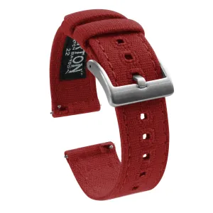 Fossil Sport Crimson Red Canvas Watch Band