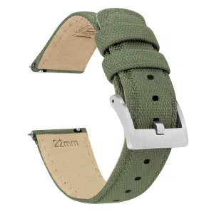Fossil Sport Sailcloth Quick Release Army Green Watch Band