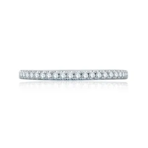 French Pave Half Circle Stackable Band
