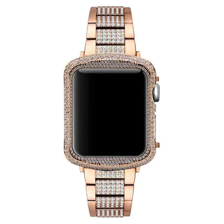 Full Loaded Handcraft Encrusted Bling Rhinestone Bezel Case For Apple Watch