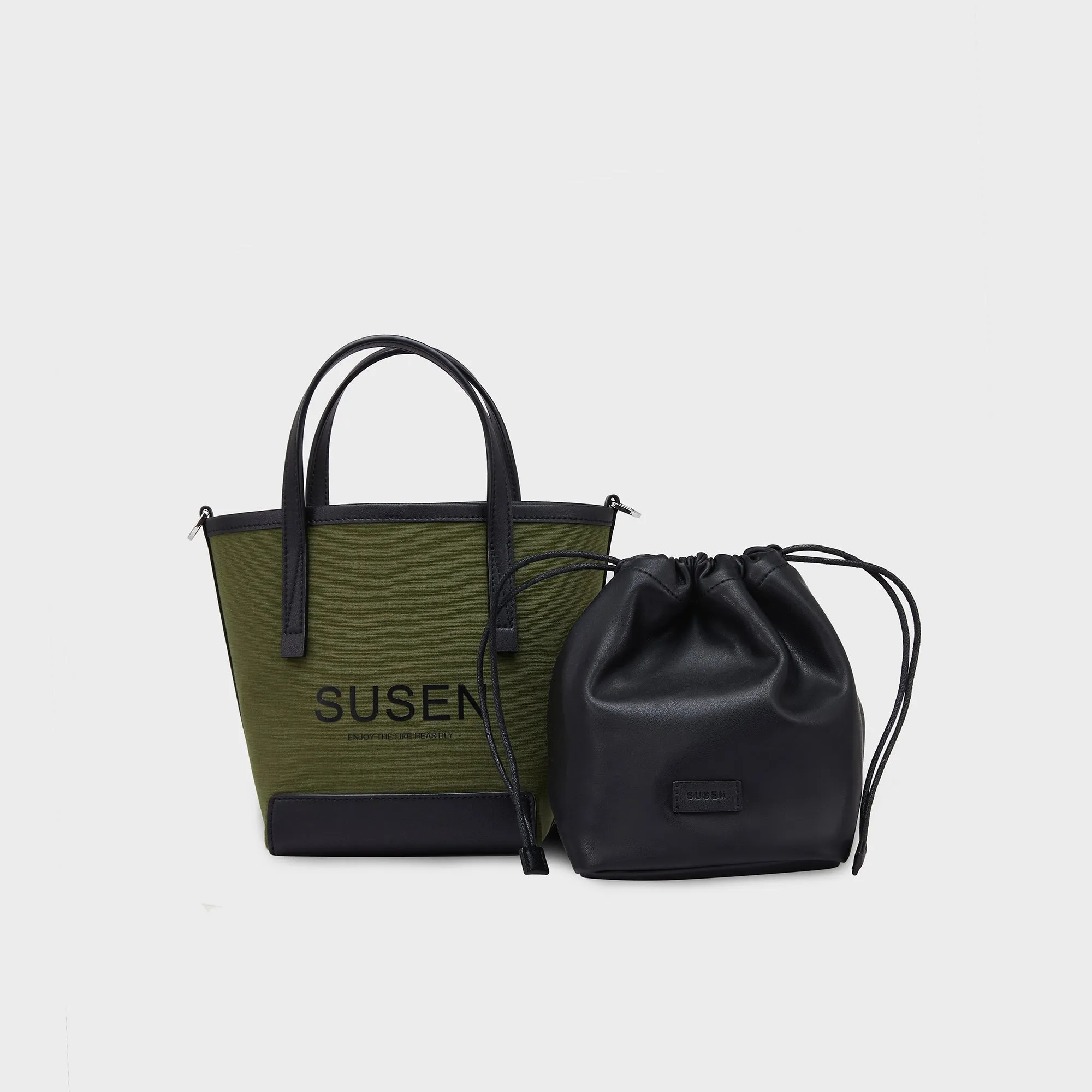 Gabriel Canvas Bucket Bag - Military Green