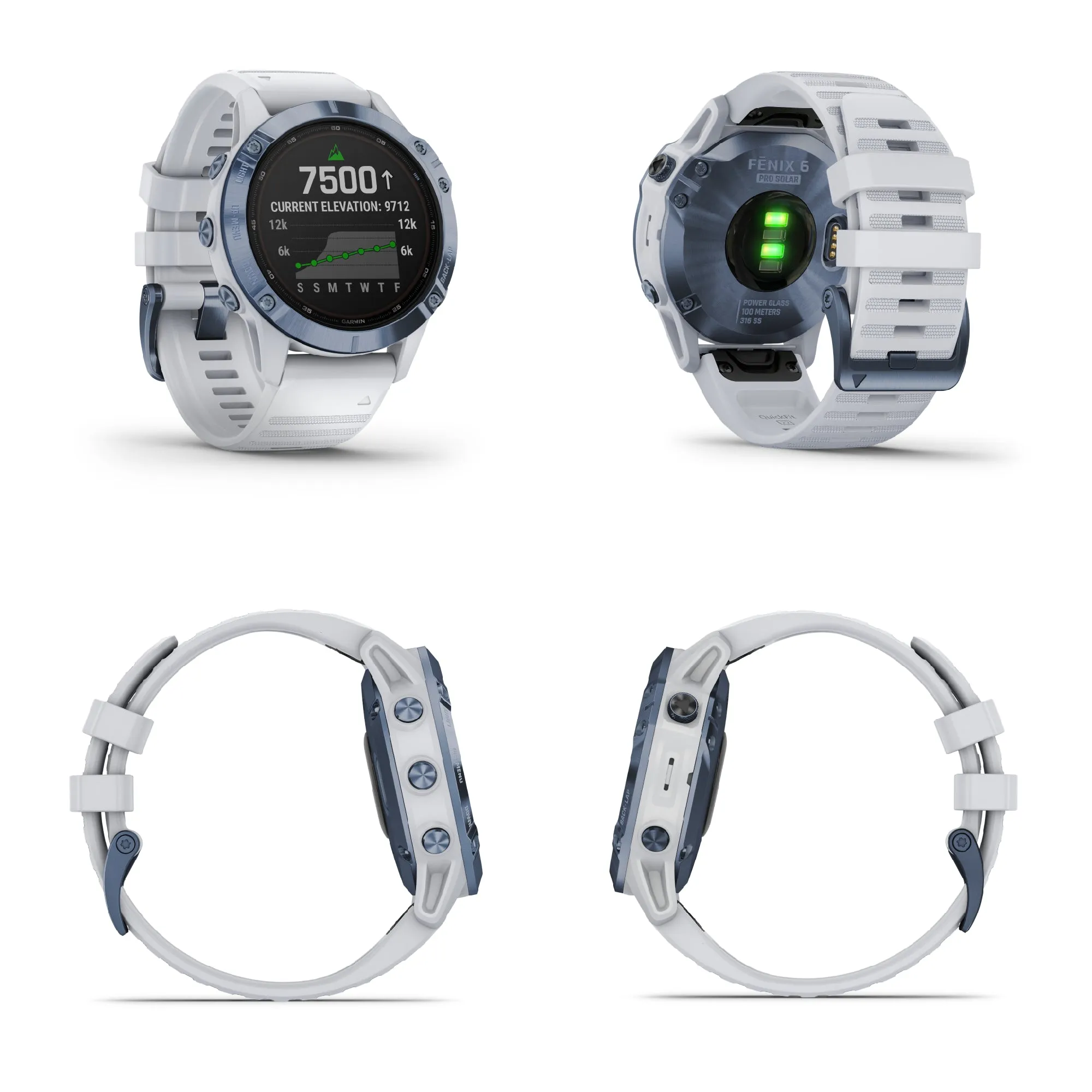 Garmin Fenix 6 Pro Solar Premium Multisport GPS Watches with Wearable4U Ultimate EarBuds Bundle