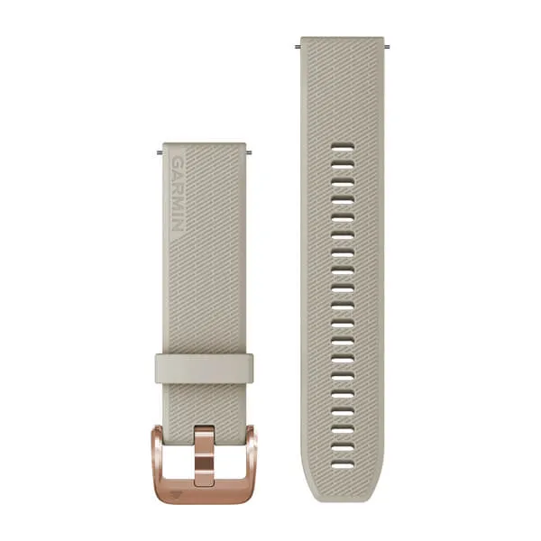 Garmin Quick Release Bands 20 mm  Light Sand Silicone with Rose Gold Hardware (010-13114-02)