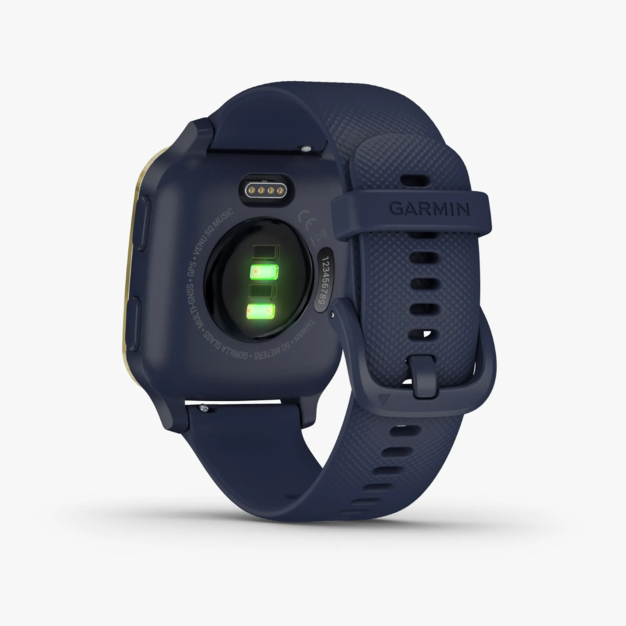 Garmin Venu Sq Music Edition Silicone Blue Strap Full Color Display Dial Watch - 010-02426-12