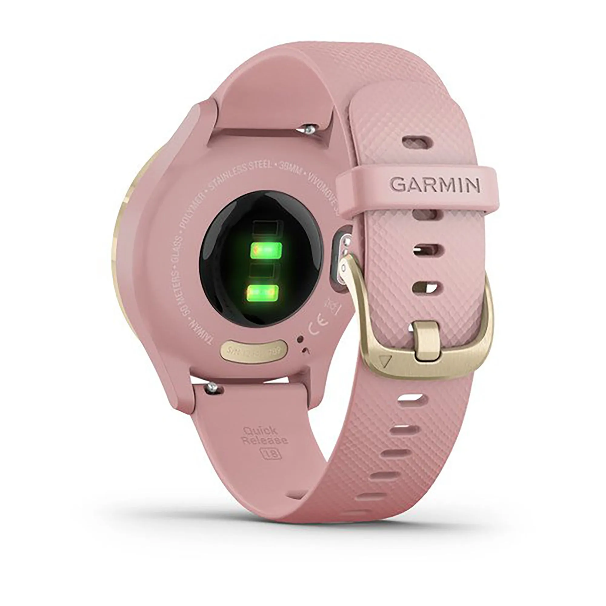 Garmin Vivomove 3S Silicone Dust Rose Strap Full Color Display Dial Watch - 010-02238-21