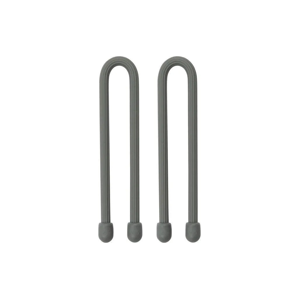 GEAR TIE REUSABLE RUBBER TWIST TIE(TM) (2pcs), Charcoal - length 6"