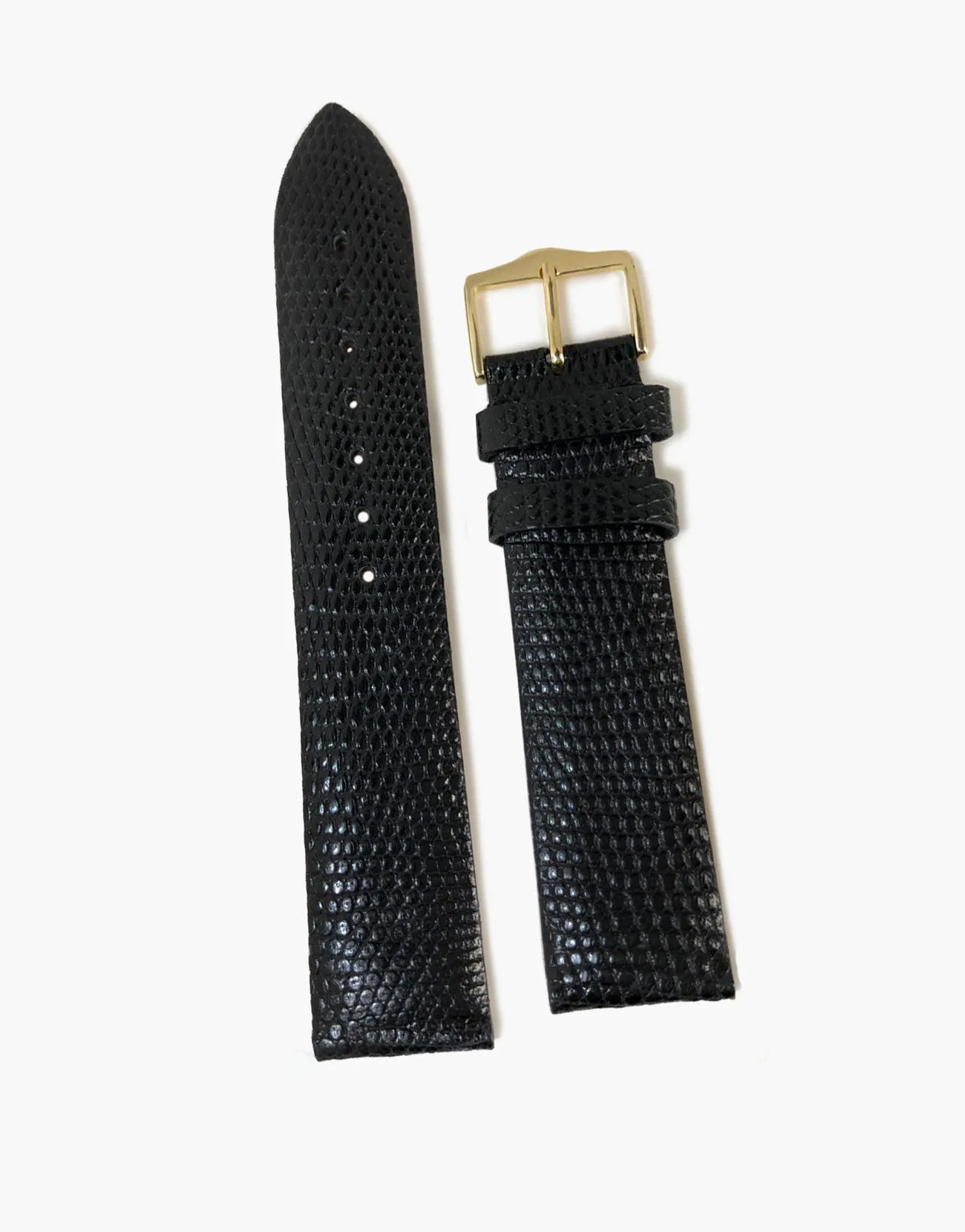 Genuine Lizard Black High-Shiny skin Watch Bands by LUX