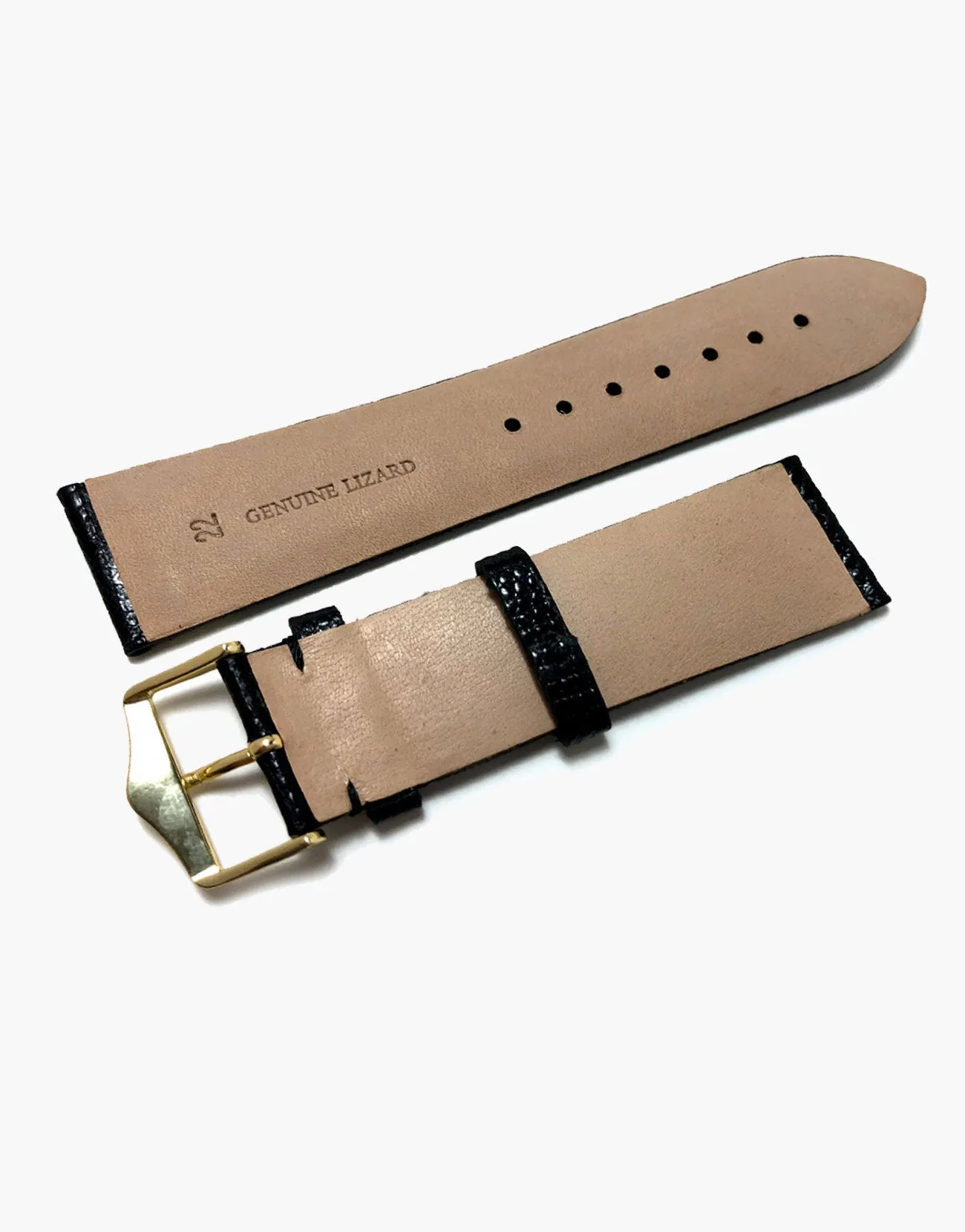 Genuine Lizard Black High-Shiny skin Watch Bands by LUX
