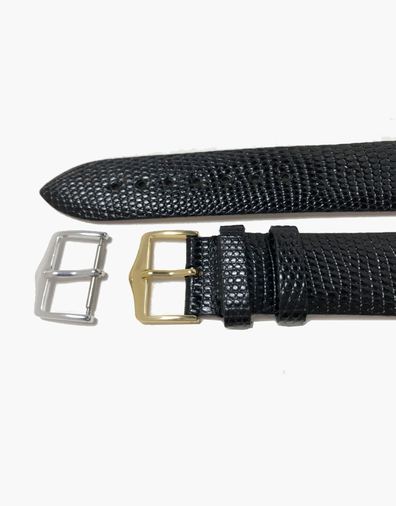 Genuine Lizard Black High-Shiny skin Watch Bands by LUX