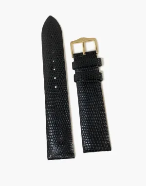 Genuine Lizard Black High-Shiny skin Watch Bands by LUX