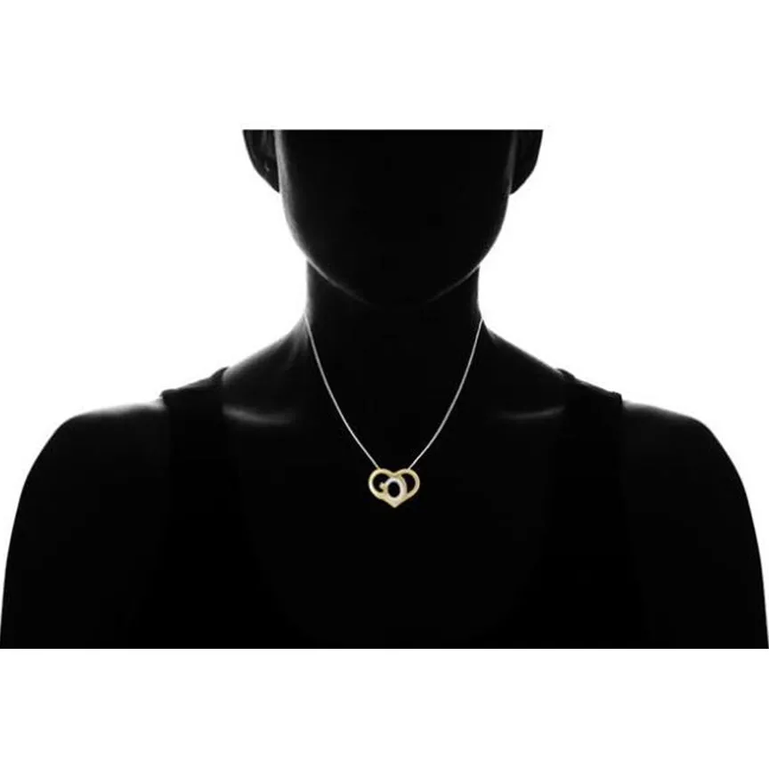 God's Heart Crystal Accent Gold Necklace