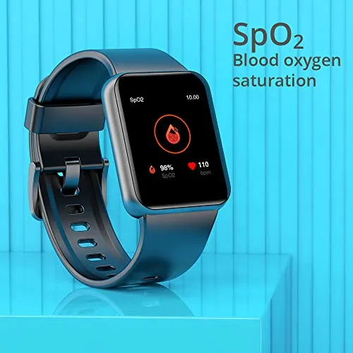 GOQii Smart Vital Lite 1.4" Inch HD Full Touch Display with SpO2, Heart Rate, Fitness Tracker and 3 Months Personal Coaching (Black)