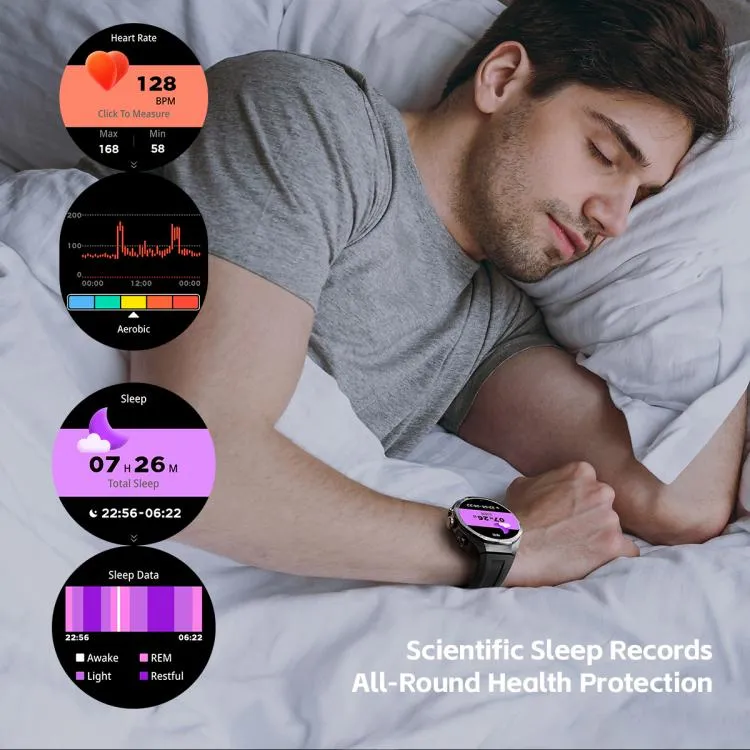 GT97 1.53 inch Round Screen 2 in 1 Bluetooth Earphone Silicone Strap Smart Watch Supports Bluetooth Calls(Silver)