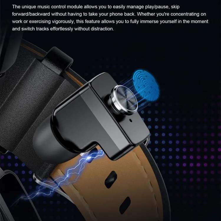 GT97 1.53 inch Round Screen 2 in 1 Bluetooth Earphone Silicone Strap Smart Watch Supports Bluetooth Calls(Silver)