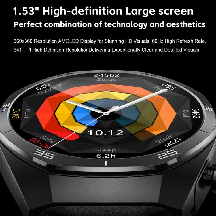 GT97 1.53 inch Round Screen 2 in 1 Bluetooth Earphone Silicone Strap Smart Watch Supports Bluetooth Calls(Silver)