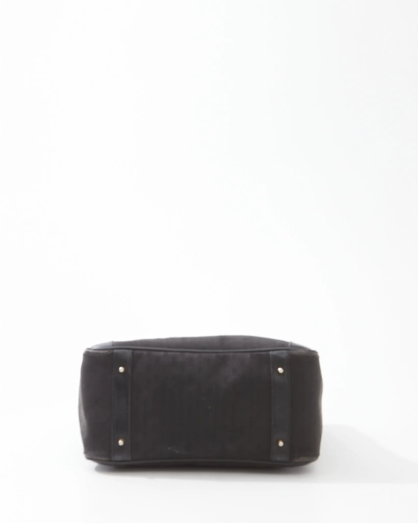 Gucci Black Canvas Micro GG Vintage Top Handle Bag