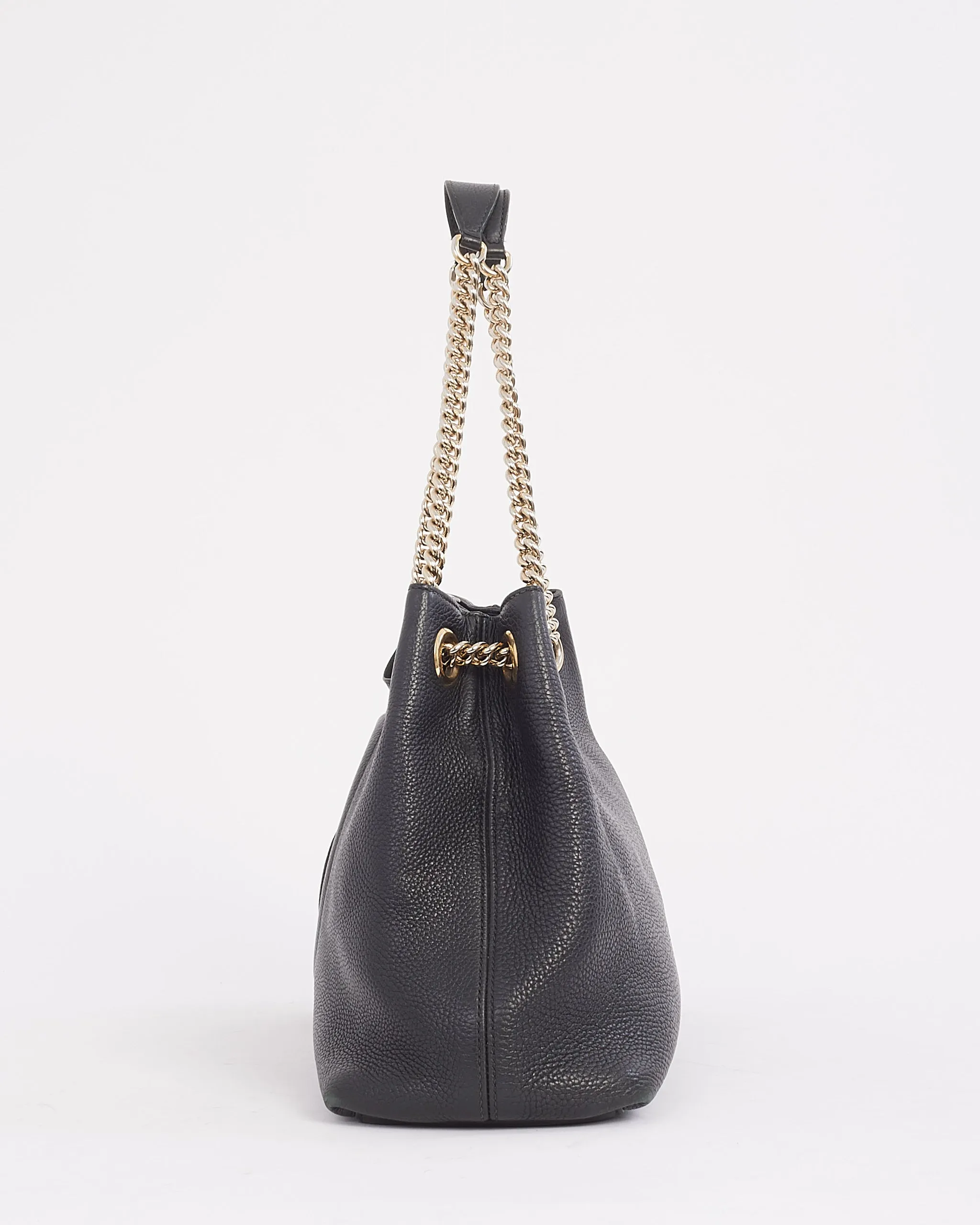 Gucci Black Pebbled Leather Medium Soho Chain Shoulder Bag