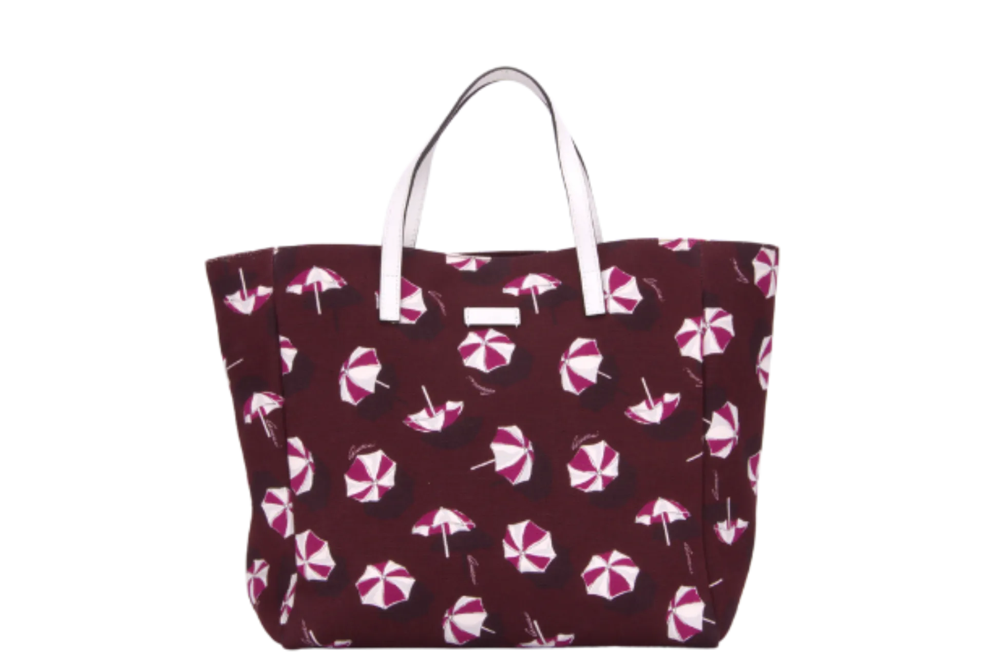 GUCCI BURGUNDY CANVAS UMBRELLA PRINT TOTE (282439 502752) NO DUST COVER
