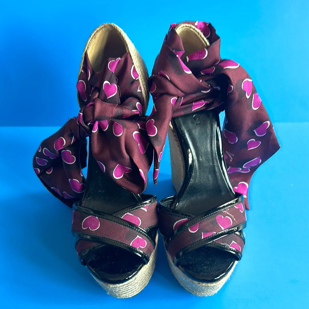 Gucci Carolina Heart Wedge Sandals
