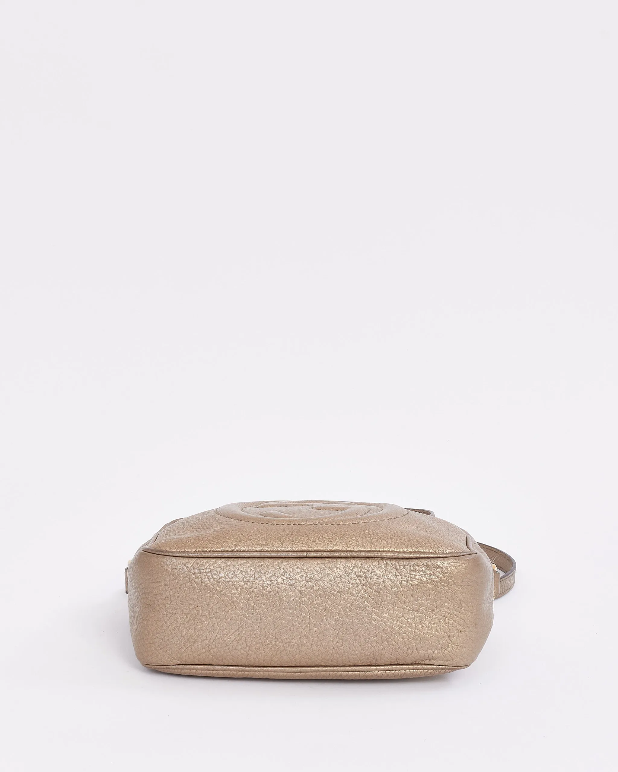 Gucci Dark Gold Leather GG Soho Disco Crossbody Bag