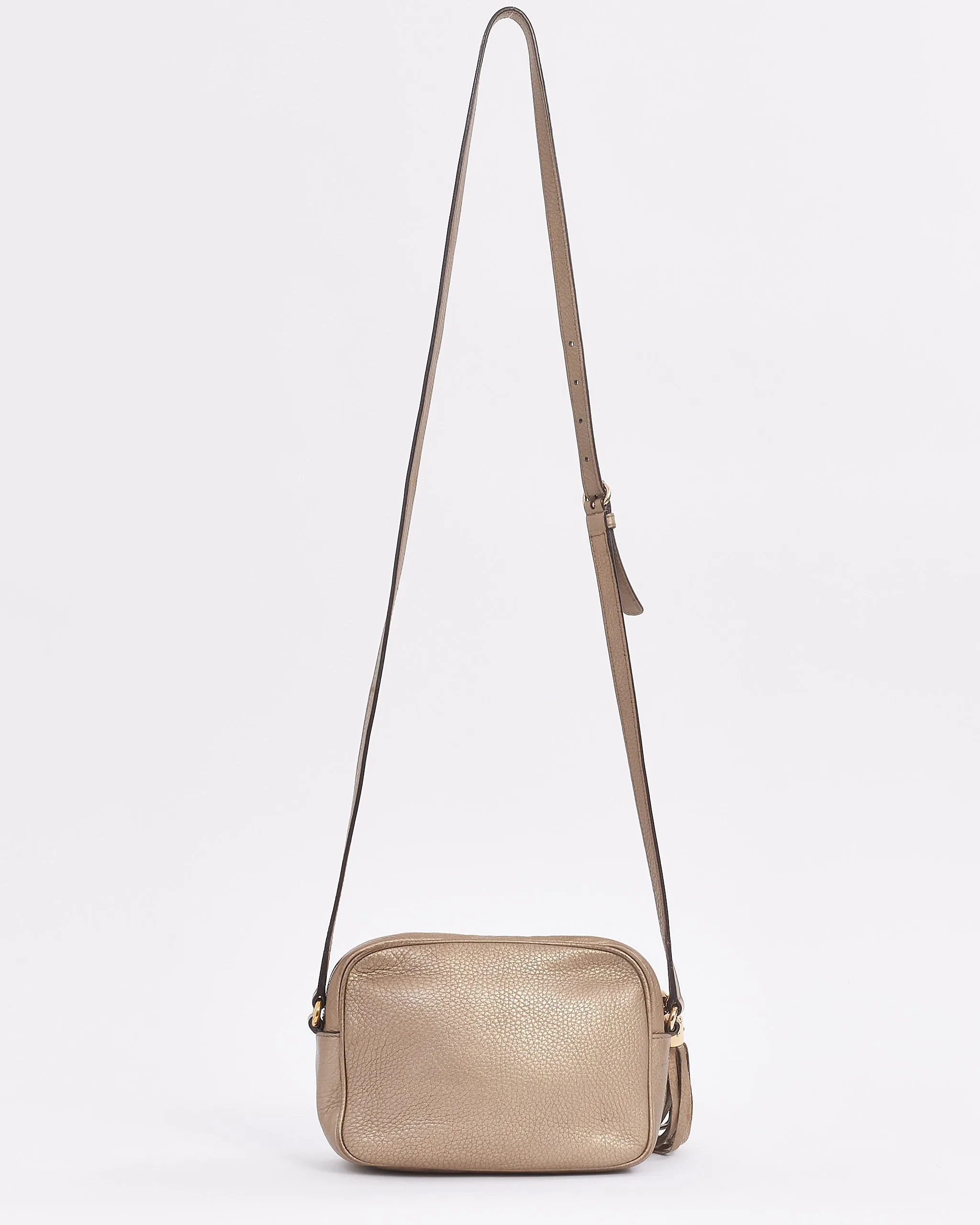 Gucci Dark Gold Leather GG Soho Disco Crossbody Bag