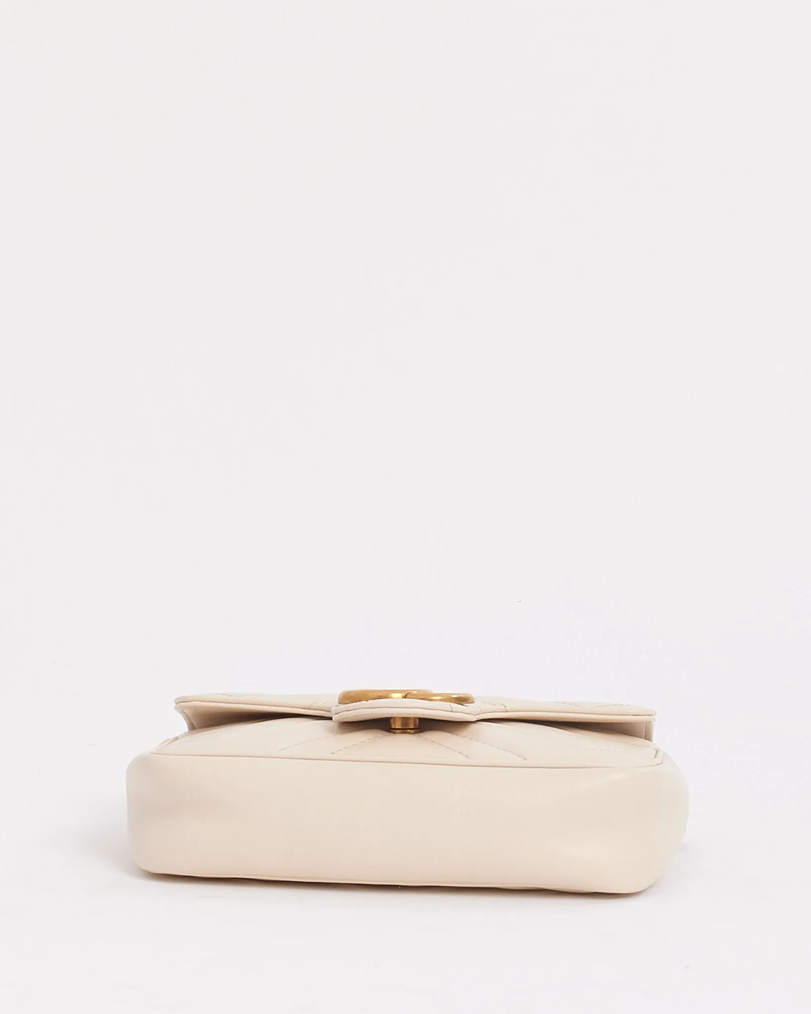 Gucci White Leather GG Super Mini Marmont Bag